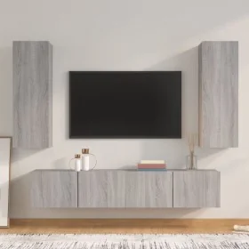 4 pcs TV furniture set plywood Sonoma gray by , TV Furniture - Ref: Foro24-3114204, Price: 150,21 €, Discount: %