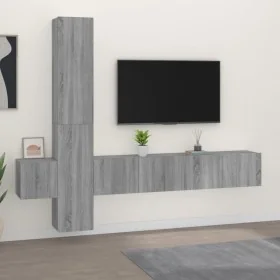 5 pcs TV furniture set plywood Sonoma gray by , TV Furniture - Ref: Foro24-3114252, Price: 166,68 €, Discount: %
