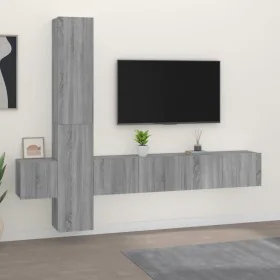 5-teiliges TV-Möbelset Sperrholz Sonoma grau von , TV-Möbel - Ref: Foro24-3114252, Preis: 166,68 €, Rabatt: %