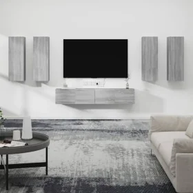 6-teiliges TV-Möbelset Sperrholz Sonoma grau von , TV-Möbel - Ref: Foro24-3114348, Preis: 230,09 €, Rabatt: %