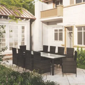 11-piece garden dining set and cushions synthetic rattan black by , Garden sets - Ref: Foro24-3094872, Price: 905,64 €, Disco...