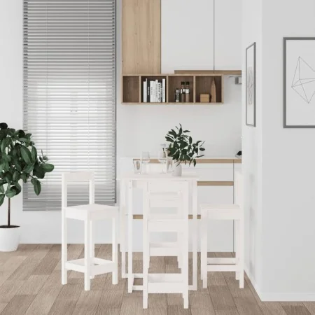 5-teiliges Bar-Set massives Zirbenholz weiß von , Möbelsets für Küchen und Esszimmer - Ref: Foro24-3124743, Preis: 279,04 €, ...