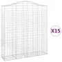 Gabion baskets 15 pcs arch shape iron 200x50x220/240cm by , Pots and planters - Ref: Foro24-3145779, Price: 2,00 €, Discount: %