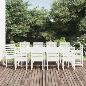 11-teiliges Garten-Esszimmerset aus massivem weißem Kiefernholz von , Gartensets - Ref: Foro24-3154720, Preis: 953,88 €, Raba...