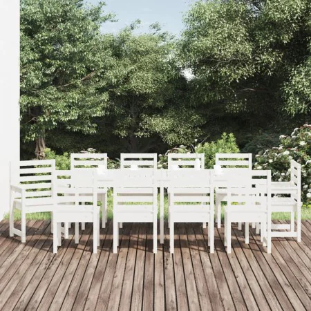 11-teiliges Garten-Esszimmerset aus massivem weißem Kiefernholz von , Gartensets - Ref: Foro24-3154720, Preis: 954,61 €, Raba...