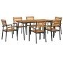 7-teiliges Garten-Esszimmerset aus massivem Akazienholz und Metall von , Gartensets - Ref: Foro24-3155417, Preis: 666,40 €, R...