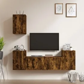 Set de muebles de TV 5 pzas madera contrachapada roble ahumado by , TV Furniture - Ref: Foro24-3188571, Price: 180,04 €, Disc...