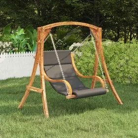 Swing chair without structure with cushion solid curved wood by , Garden rockers - Ref: Foro24-313942, Price: 205,13 €, Disco...