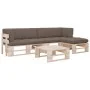 4-teilige Palettenmöbel und Kissen aus imprägniertem Zirbenholz von , Gartensets - Ref: Foro24-3066825, Preis: 378,28 €, Raba...
