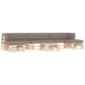 6 pcs pallet furniture and impregnated pine wood cushions by , Garden sets - Ref: Foro24-3066969, Price: 503,76 €, Discount: %
