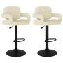 Taburetes de cocina 2 unidades tela crema de , Taburetes de cocina - Ref: Foro24-335619, Precio: 166,38 €, Descuento: %