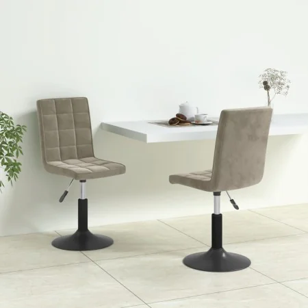 Drehbare Esszimmerstühle 2 Stück hellgrauer Samt von , Essstühle - Ref: Foro24-335741, Preis: 112,47 €, Rabatt: %