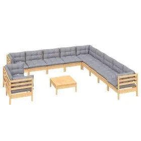 Garden furniture set 12 pieces and cushions solid pine wood by vidaXL, Garden sets - Ref: Foro24-3096928, Price: 930,56 €, Di...