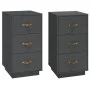 Bedside tables 2 pcs solid pine wood gray 40x40x75 cm by , Nightstands - Ref: Foro24-818340, Price: 185,36 €, Discount: %
