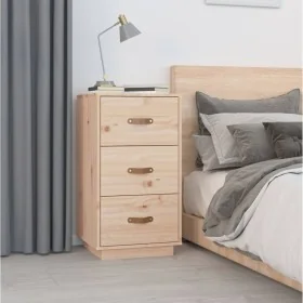 Solid pine wood bedside table 40x40x75 cm by , Nightstands - Ref: Foro24-818335, Price: 75,50 €, Discount: %