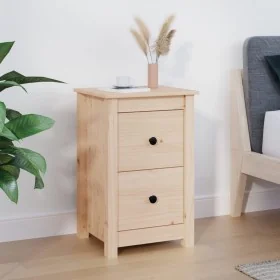 Solid pine wood bedside table 40x35x61.5 cm by , Nightstands - Ref: Foro24-820946, Price: 58,54 €, Discount: %