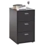 FMD Bedside table with 3 drawers black by , Nightstands - Ref: Foro24-428803, Price: 157,43 €, Discount: %