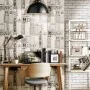 Urban Friends & Coffee Tapete graue und weiße Ziegel von , Bemaltes Papier - Ref: Foro24-425320, Preis: 27,73 €, Rabatt: %