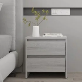 Sonoma gray engineered wood bedside table 45x34.5x44.5cm by , Nightstands - Ref: Foro24-813040, Price: 42,62 €, Discount: %