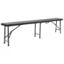 Klappbare Gartenbänke 2 Stück HDPE schwarz 180 cm von , Gartenbänke - Ref: Foro24-48832, Preis: 94,77 €, Rabatt: %
