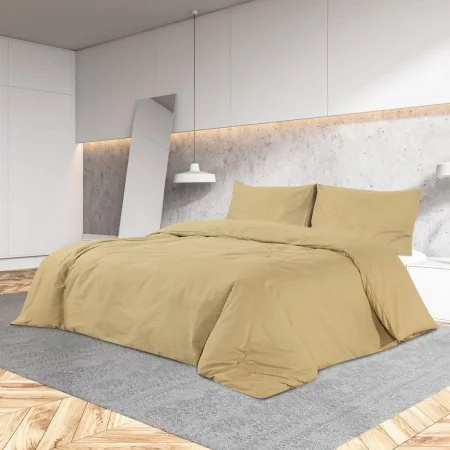Set hellgrauer taupe Mikrofaser Bettbezug 220x240 cm von , Bettbezüge - Ref: Foro24-135987, Preis: 20,01 €, Rabatt: %
