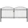 Doppeltor-Zauntor mit Bogen 400x200 cm schwarzer Stahl von , Gartentore - Ref: Foro24-143096, Preis: 509,77 €, Rabatt: %