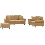 Set of sofas with cushions 3 pieces brown velvet by , Sofas - Ref: Foro24-3202247, Price: 535,55 €, Discount: %