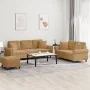 Set of sofas with cushions 3 pieces brown velvet by , Sofas - Ref: Foro24-3202287, Price: 612,70 €, Discount: %