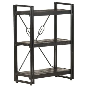 3-tier solid mango wood bookshelf black 60x30x80cm by , Bookcases and shelves - Ref: Foro24-320626, Price: 129,22 €, Discount: %