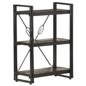 Estantería de 3 niveles madera maciza de mango negro 60x30x80cm de , Librerías y estanterías - Ref: Foro24-320626, Precio: 12...