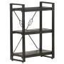 3-stöckiges Bücherregal aus massivem Mangoholz schwarz 60x30x80cm von , Bücherregale und Regale - Ref: Foro24-320626, Preis: ...