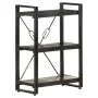 3-tier solid mango wood bookshelf black 60x30x80cm by , Bookcases and shelves - Ref: Foro24-320626, Price: 129,22 €, Discount: %
