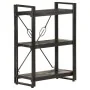3-tier solid mango wood bookshelf black 60x30x80cm by , Bookcases and shelves - Ref: Foro24-320626, Price: 129,22 €, Discount: %
