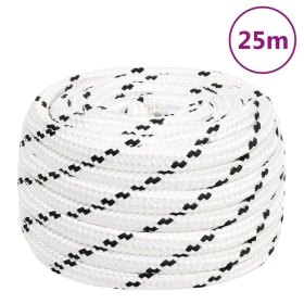 White polyester work rope 20 mm 25 m by , Ropes and metal cords - Ref: Foro24-152789, Price: 44,87 €, Discount: %
