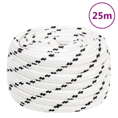 White polyester work rope 20 mm 25 m by , Ropes and metal cords - Ref: Foro24-152789, Price: 44,87 €, Discount: %