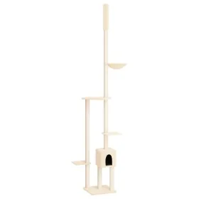 Floor to ceiling cat scratching tree cream 258.5-284.5 cm by , Cat furniture - Ref: Foro24-171717, Price: 80,63 €, Discount: %
