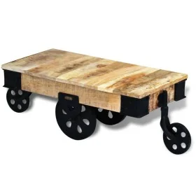Coffee table with wheels rough mango wood by , Coffee table - Ref: Foro24-243280, Price: 276,39 €, Discount: %