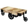 Coffee table with wheels rough mango wood by , Coffee table - Ref: Foro24-243280, Price: 276,39 €, Discount: %