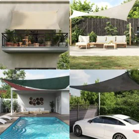 Light green HDPE sail awning 160 g/m² 5x7x7 m by , Umbrellas - Ref: Foro24-311319, Price: 46,57 €, Discount: %