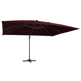 Cantilever garden umbrella with burgundy red LED lights 400x300 cm by , Umbrellas - Ref: Foro24-312318, Price: 332,88 €, Disc...