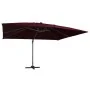 Freischwinger Sonnenschirm mit burgunderroten LED-Leuchten 400x300 cm von , Sonnenschirme - Ref: Foro24-312318, Preis: 332,88...