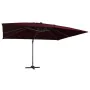 Sombrilla jardín voladiza con luces LED rojo burdeos 400x300 cm de , Sombrillas - Ref: Foro24-312318, Precio: 332,88 €, Descu...