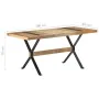 Rough mango wood dining table 160x80x76 cm by , Kitchen and dining tables - Ref: Foro24-321608, Price: 245,62 €, Discount: %