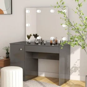 Makeup vanity LED lights MDF gray gloss 110x55x145 cm by , Bedroom Dressers - Ref: Foro24-331551, Price: 298,45 €, Discount: %