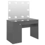 Makeup vanity LED lights MDF gray gloss 110x55x145 cm by , Bedroom Dressers - Ref: Foro24-331551, Price: 298,39 €, Discount: %