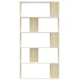 Shelf/divider spaces white and sonoma oak 80x24x159 cm by , Bookcases and shelves - Ref: Foro24-800104, Price: 66,24 €, Disco...