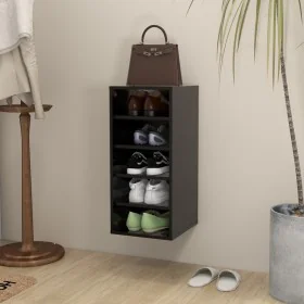 Schuhschrank aus schwarzem Sperrholz 31,5x35x70 cm von , Schuhregale und Schuhorganisatoren - Ref: Foro24-808983, Preis: 45,4...