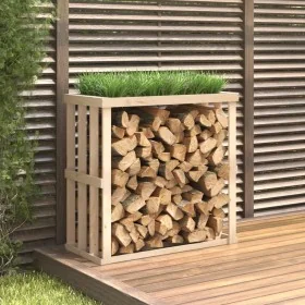 Soporte para leña de exterior madera maciza pino 108x52x106 cm de , Bolsas y soportes de leña - Ref: Foro24-822626, Precio: 8...