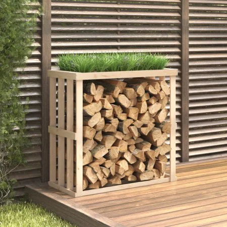 Soporte para leña de exterior madera maciza pino 108x52x106 cm de , Bolsas y soportes de leña - Ref: Foro24-822626, Precio: 8...