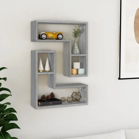 Estante pared 2 uds madera contrachapada gris Sonoma 50x15x50cm de , Estantes y estanterías - Ref: Foro24-826642, Precio: 29,...